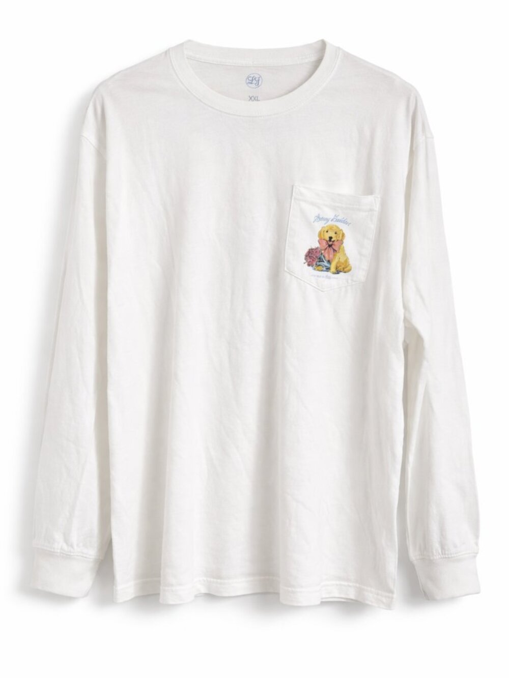 Lauren James Stay Golden Long Sleeve Tee XXL White Graphic Puppy Shirt NWOT